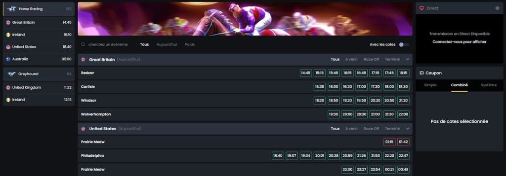 Donbet Casino courses paris sportifs