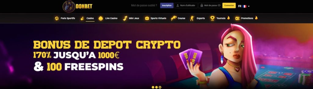 Donbet Casino page accueil