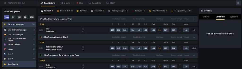 Donbet Casino paris sportifs