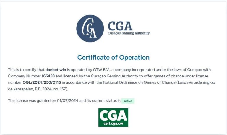 Donbet Casino licence
