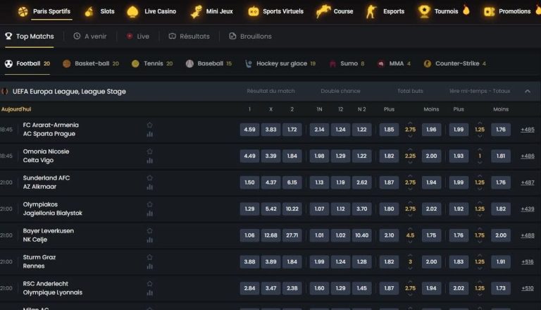 Donbet Casino Paris sportifs